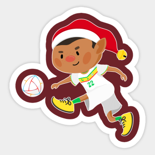 Senegal football Christmas elf. Football World Cup soccer t-shirt Sticker